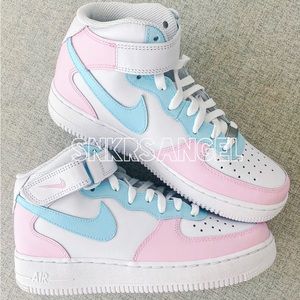 Custom nike air force 1 mid pastel sneakers